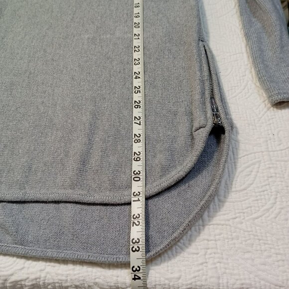 Michael Kors Sweater Womens Gray Long Sleeve Knit With Side Zipper Accents - Picture 11 of 13